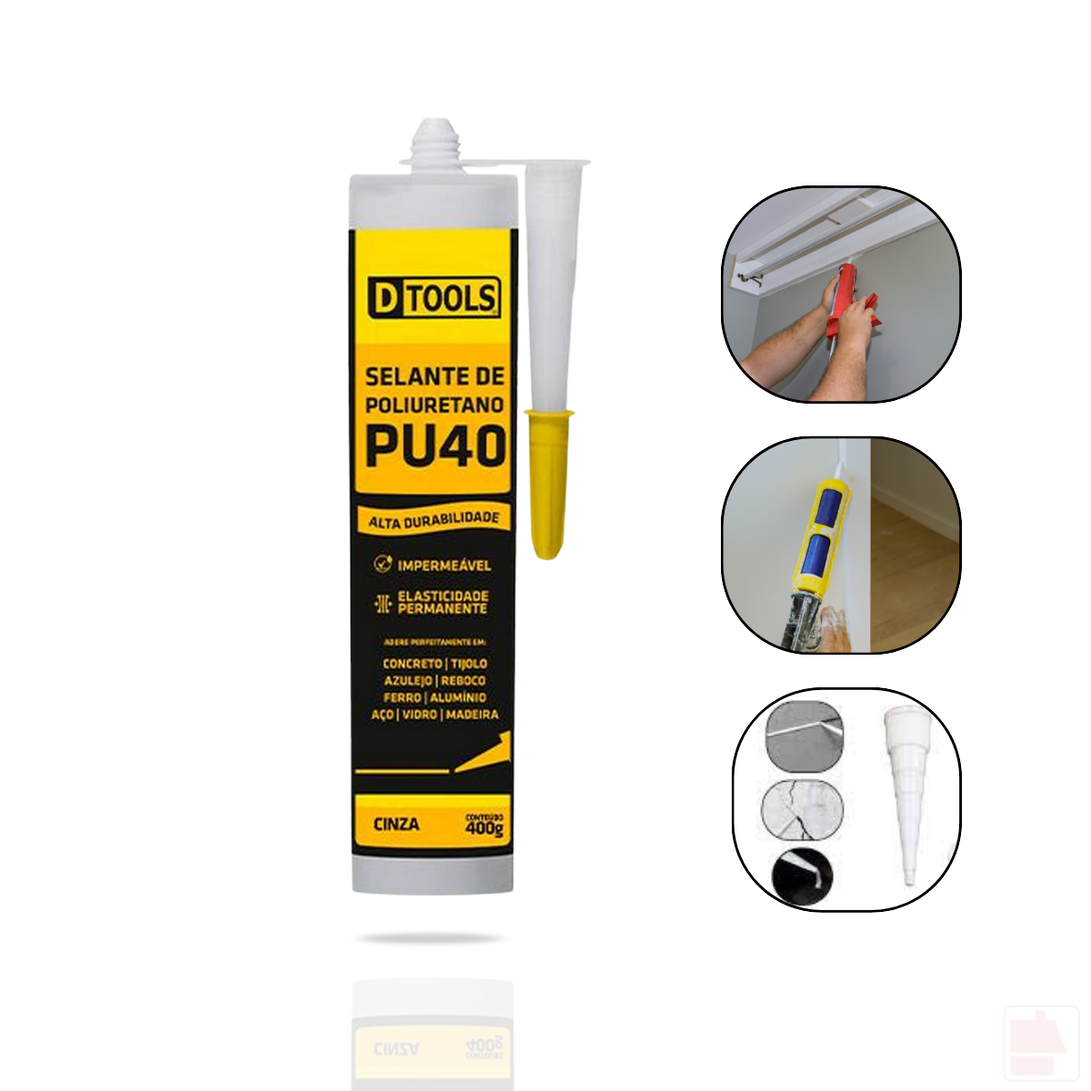 Adesivo Silicone Pu40 Cinza 400gr - Dtools
