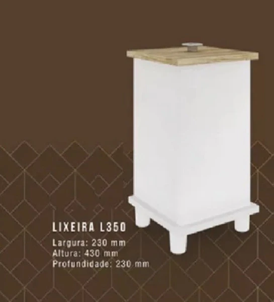 Lixeira 43cm Madeirada Ozini