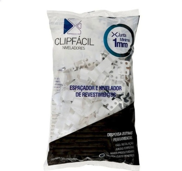 Clips Facil 1,0mm - Pacote 50 Peças