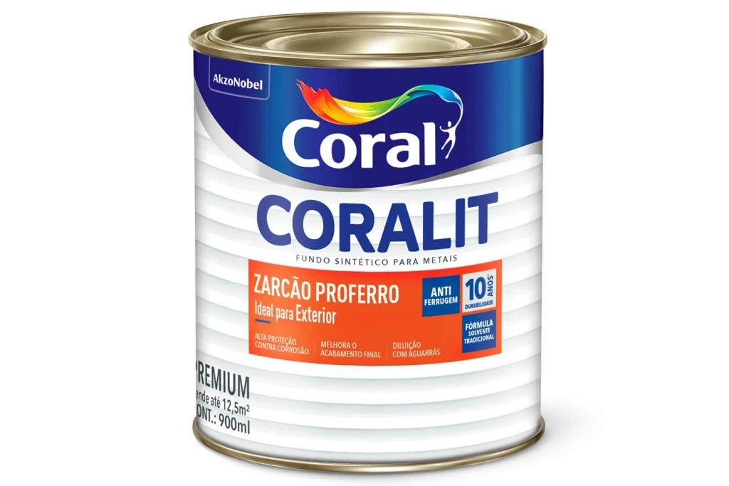 Fundo para Metais Coralit Zarcão Proferro Anticorrosivo 900ml
