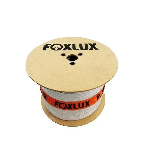 Cabo Coaxial Branco Rg59 67% de Malha para Cftv e Antenas com 300m - Foxlux