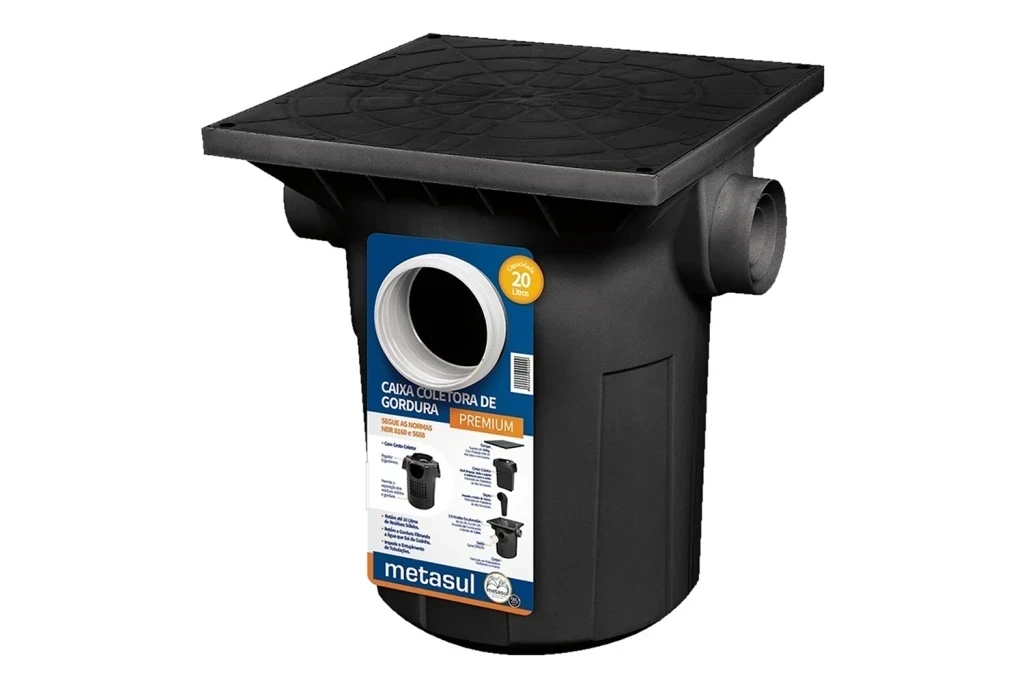 Caixa Coletora Gordura Grande Premium Preta