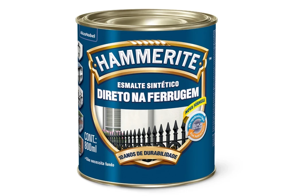 Esmalte Sintético Hammerite Brilhante 800ml Cinza