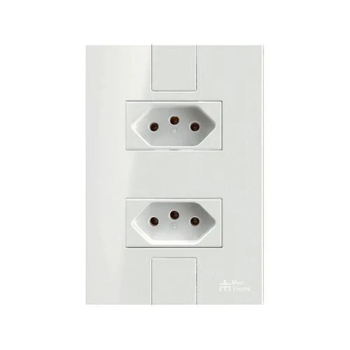 2 Tomadas 2p+t 10a 250vca com Placa Click - Mectronic