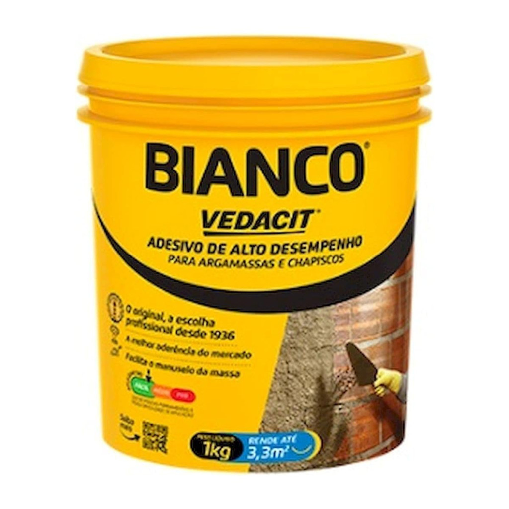 Adesivo Bianco Argamassa e Chapisco, Branco, 1 L, Vedacit