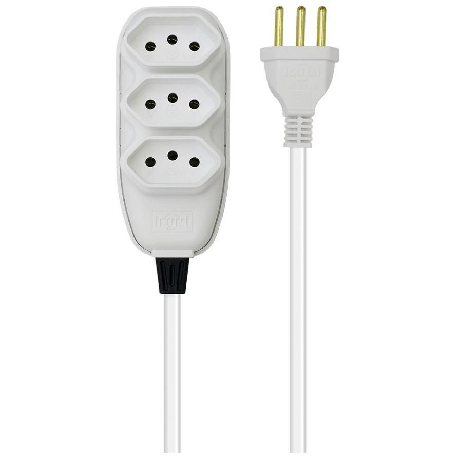 Extensão Ilumi Compacta Trip Branco 1,5m Pp 10a 250v 17981 Blis - Ilumi