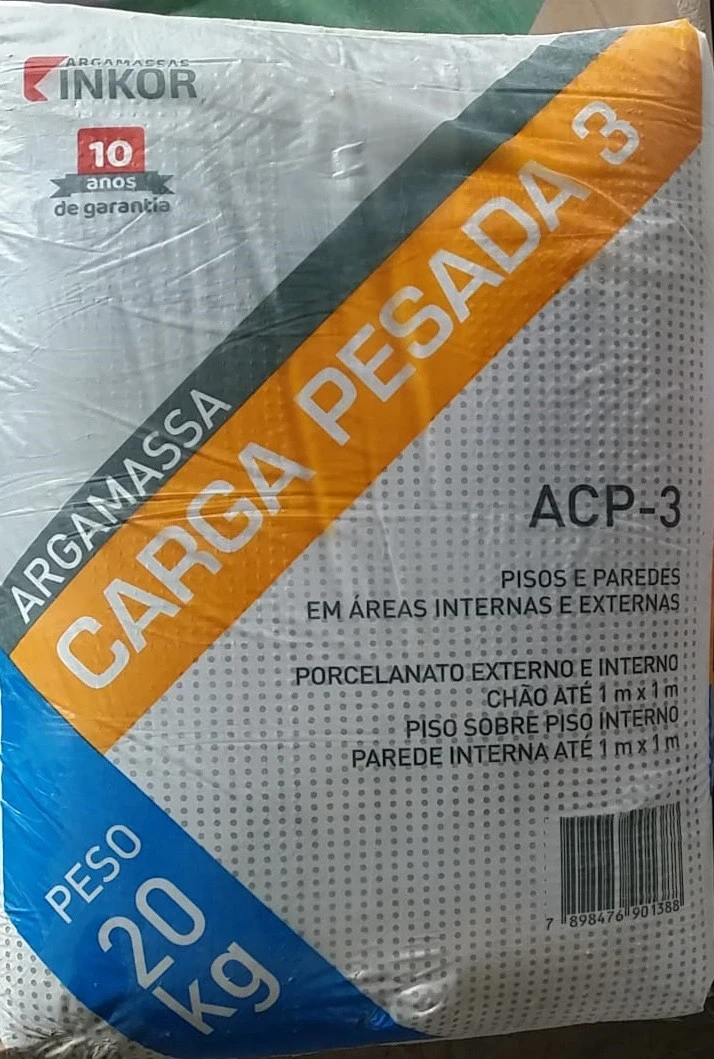 Cimento Cola Carga Pesada Inkor Porcelanato 20kg