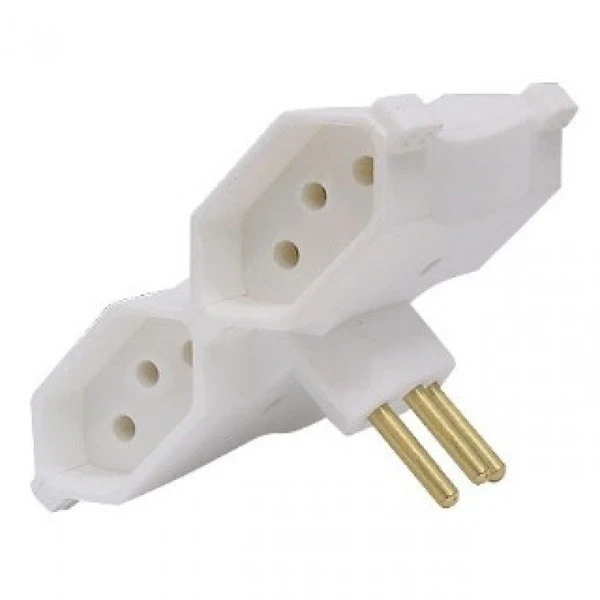 Adaptador Tomada Te 2p+t com 4 Saidas Vertical 2p+t
