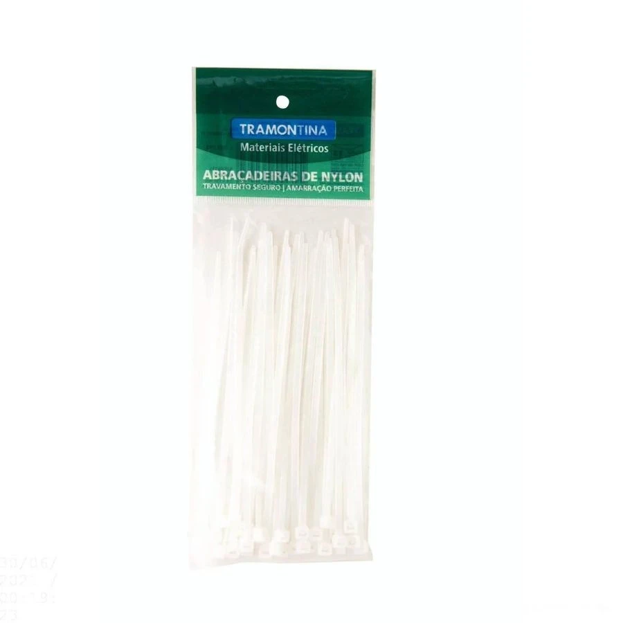 Abraçadeira de Nylon 400x4,8x1,5mm Branca - Tramontina