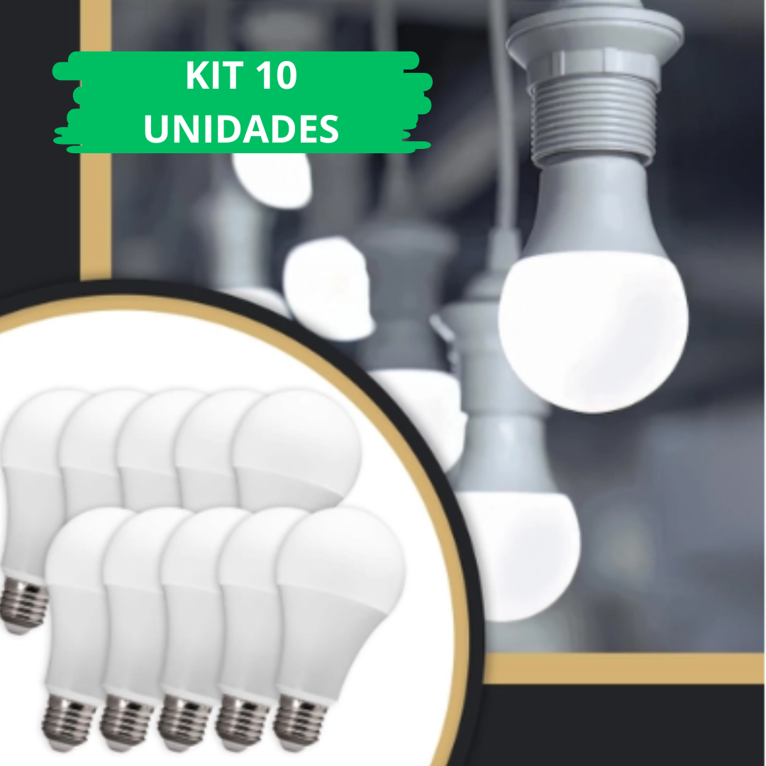 Kit10 Lâmpada Led Bulbo 9w 6500k