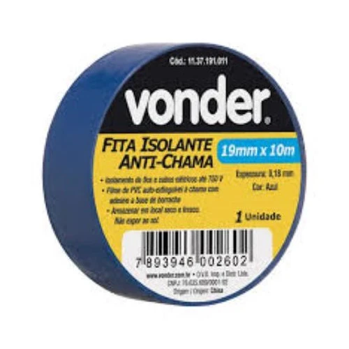 Fita Isolante 10m Azul Vonder