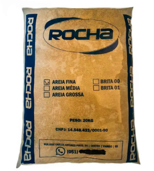 Areia Fina Saco 20kg Rocha