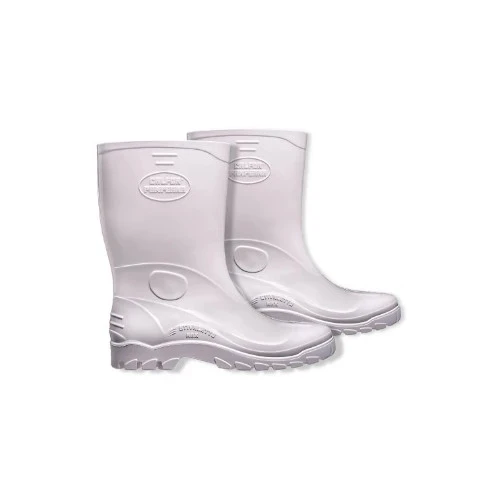 Bota Borracha Pvc Branca Cano Medio
