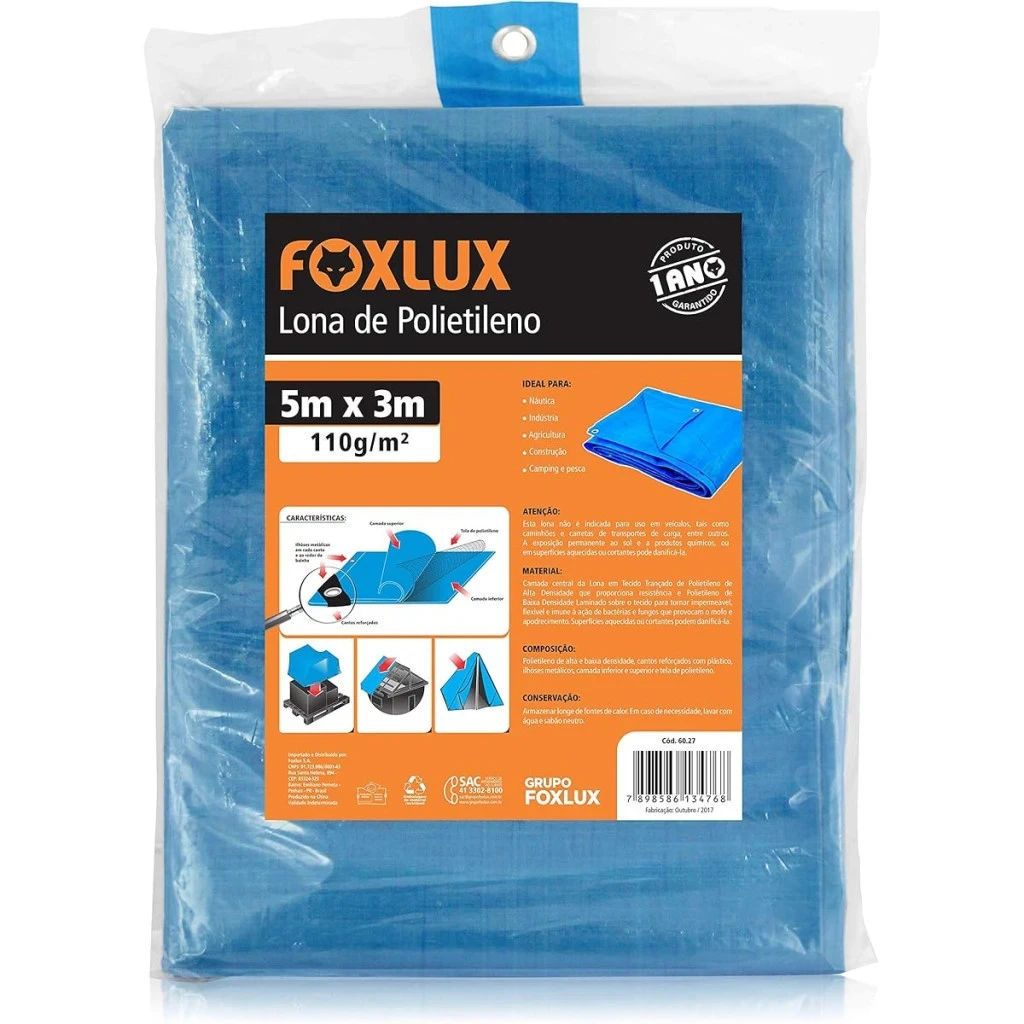 Lona Polietileno Laranja 5 X 3 Vonder/foxlux