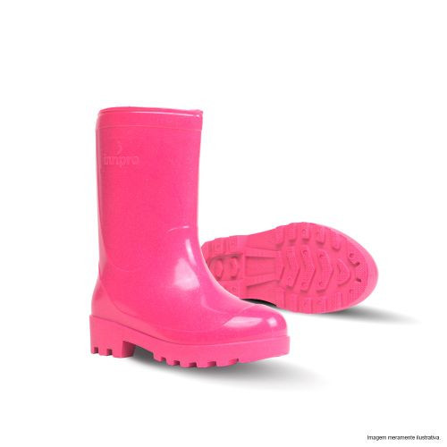 Bota Borracha Rosa Kids