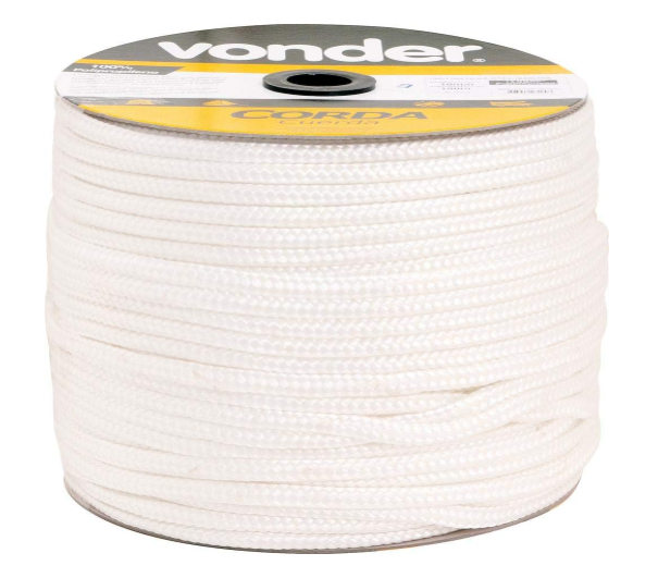 Corda Multifuncional Trançada 6mm Branca Vonder