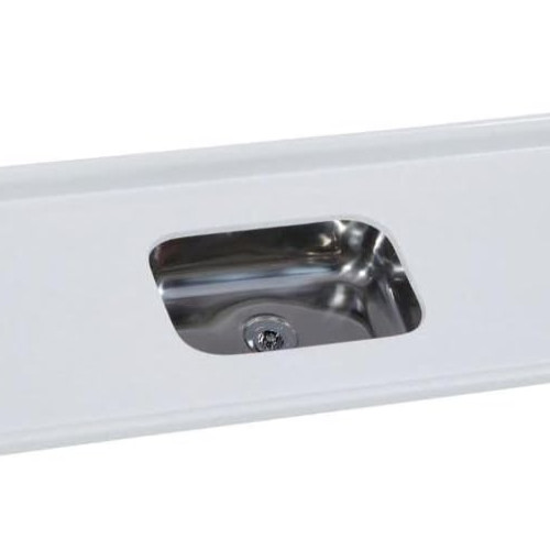 Tampo de Pia Marmorite 1.20 C/cuba Inox Branco