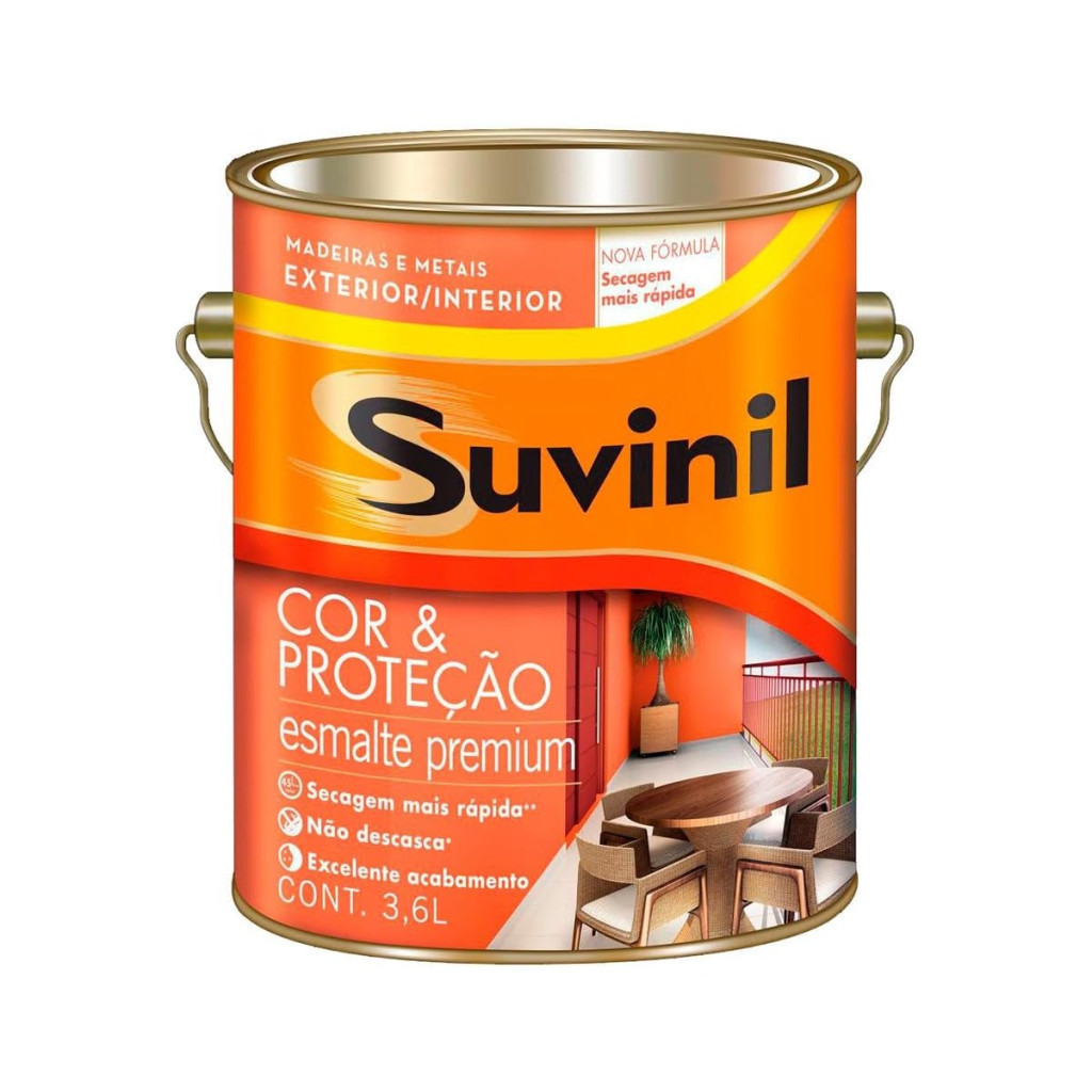 Tinta Esmalte Brilhante Cor e Proteção Suvinil Alumínio 3,6 Litros