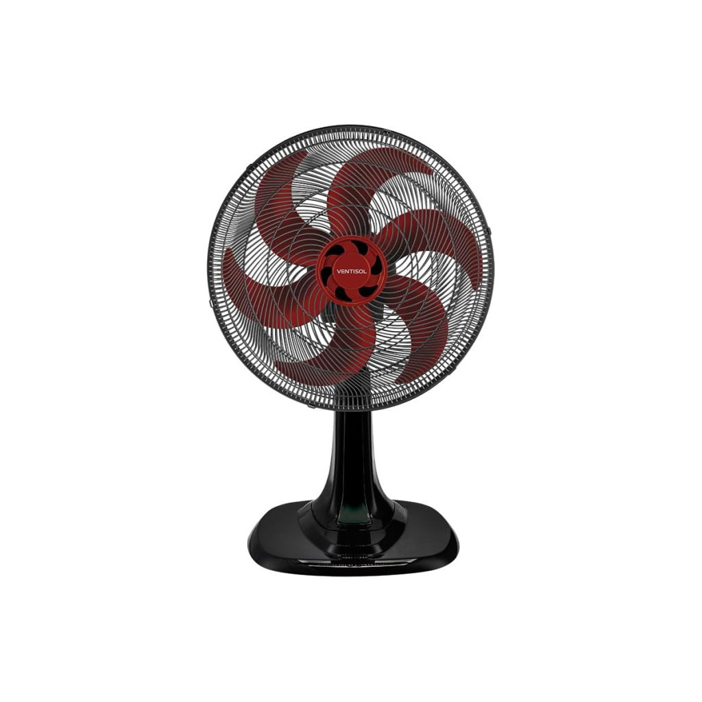 Ventilador de Mesa Oscilante, Turbo 6 Pás Premium, Vermelho, 30cm, 220v Ventisol