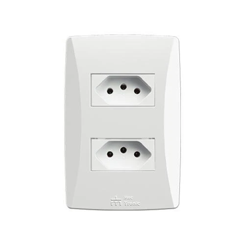 2 Tomadas 2p+t 10a/250v com Placa Petra - Mectronic