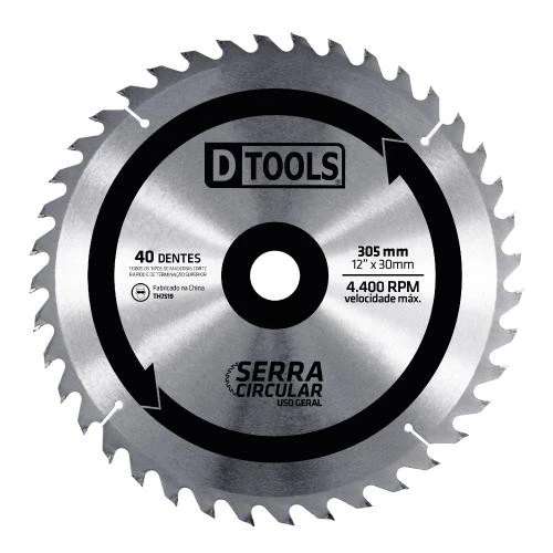 Serra Circular com Vídea 12'' 40 Dentes - Dtools