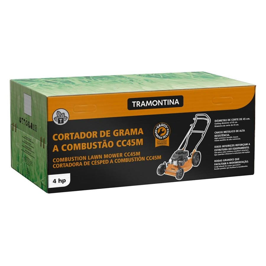 Cortador de Grama a Gasolina Cc45m com Diâmetro de Corte de 450mm Motor 4 Hp e Chassi Metálico - Tramontina