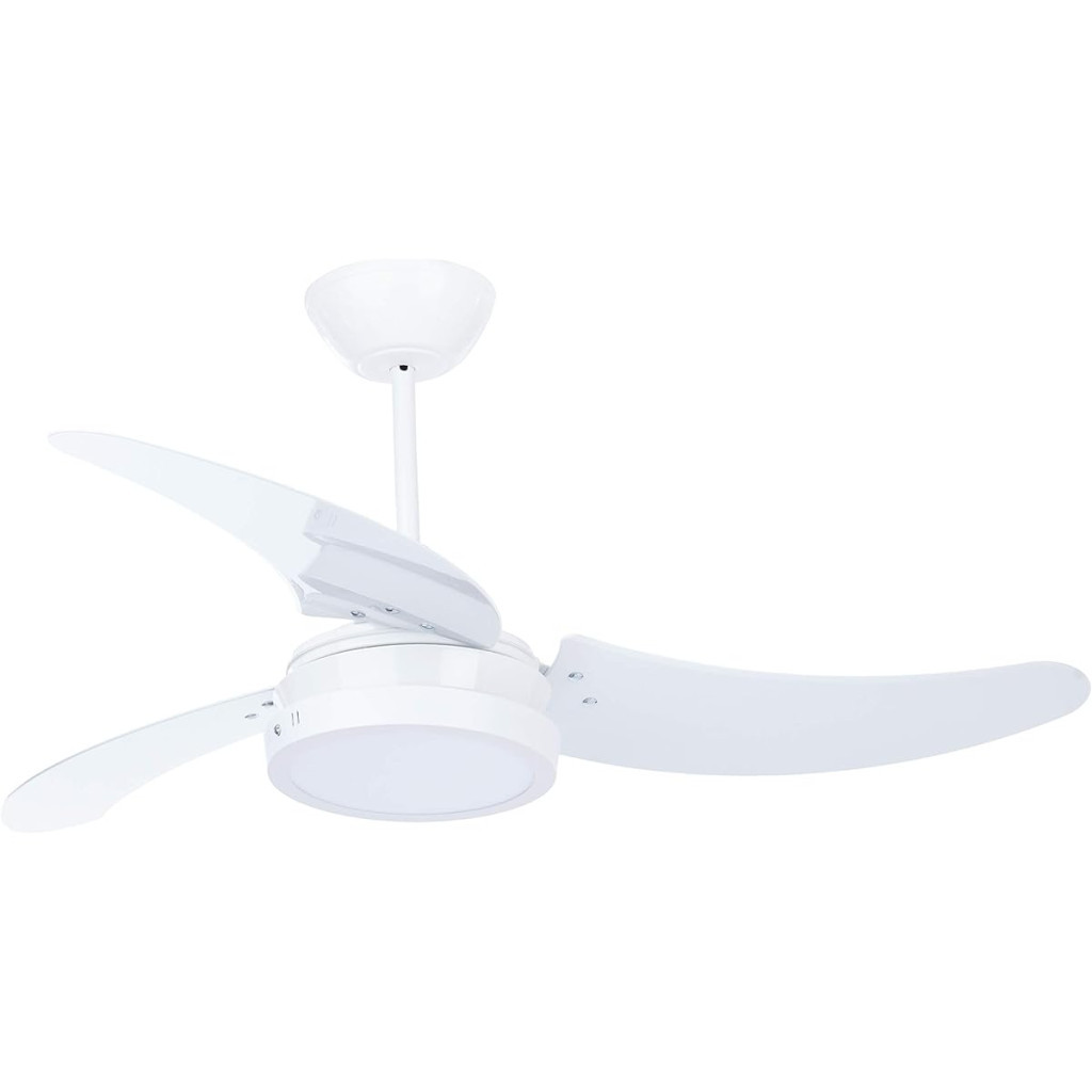 Ventilador Búzios Max com Lustre Led 3p, Tron, Branco, 220 V
