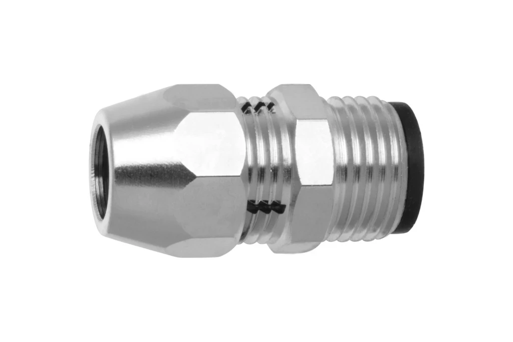 Adaptador Bruto para Instalação de Gás Macho 1/2''x3/8'' Niquelado