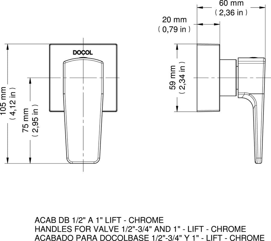 Acab Registro Docol Lift 1/2 a 1''   Cr