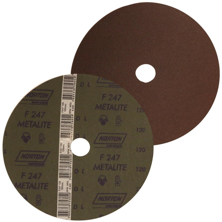 Disco de Fibra Metalite F224 Grão 120 180x22mm - Norton