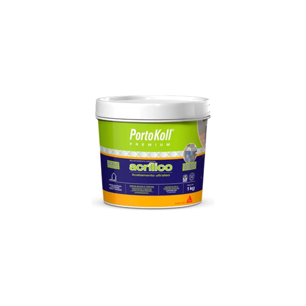 Rejunte Acrílico 1kg Grafite Portokoll Premium