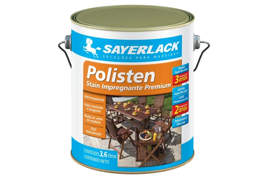 Verniz Stain Impregnante Premium Acetinado Polisten Imbuia 3,6 Litros