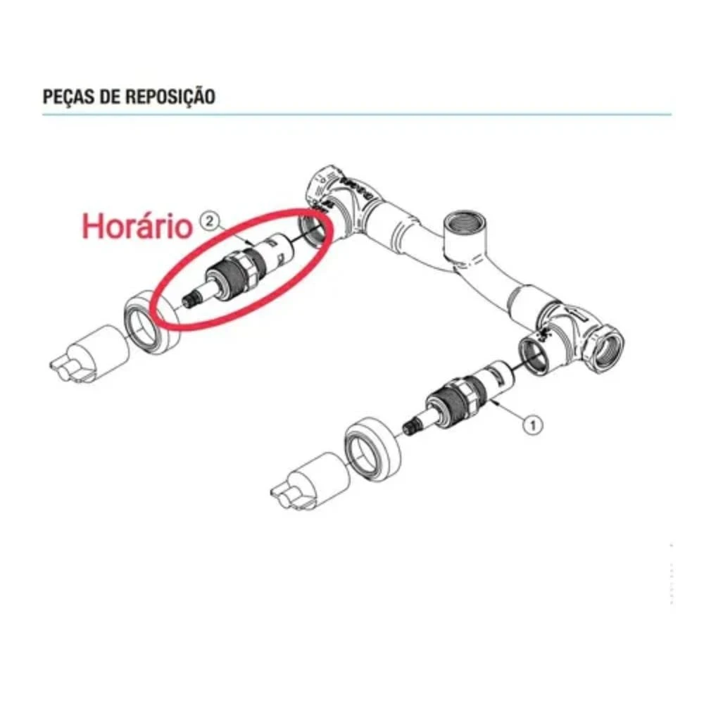 Cartucho Cerâmico Docol Base 1/2 Volta Sentido Abertura Horário 1/2'' e 3/4''