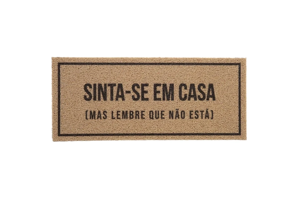 Capacho Vinil Long 2.0 Sinta-se em Casa 30x70cm Bege