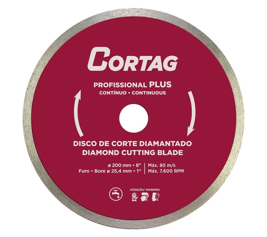 Disco de Corte Diamantado Profissional Plus 200mm - Cortag