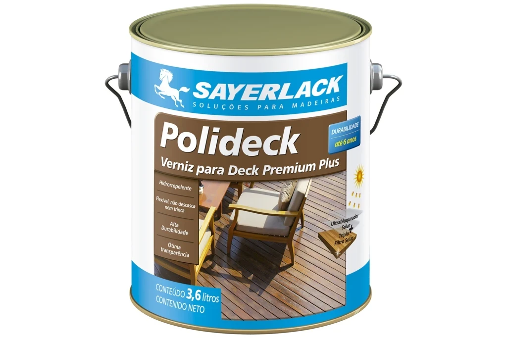 Verniz para Deck Polideck Semi Brilho Natural 3,6 Litros