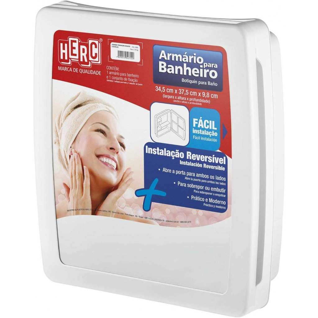 Armario para Banheiro Branco 34,5l - Herc