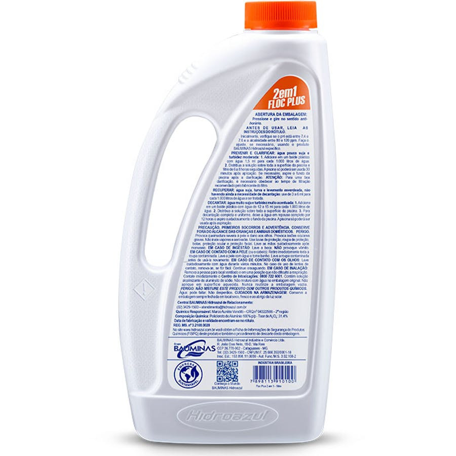 Decantador e Clarificante Floc Plus 1l - Hidroazul