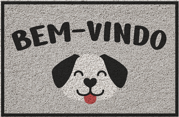 Capacho Vinilico 60x40cm Bem Vindo Cachorro