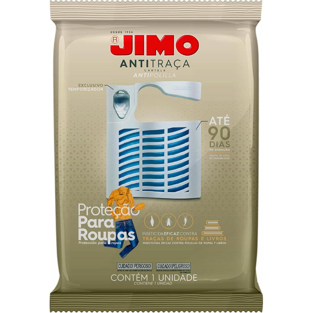 Anti Traça Inseticida Proteção para Roupas e Livros Sem Cheiro Cartela 1 Unidade - Jimo