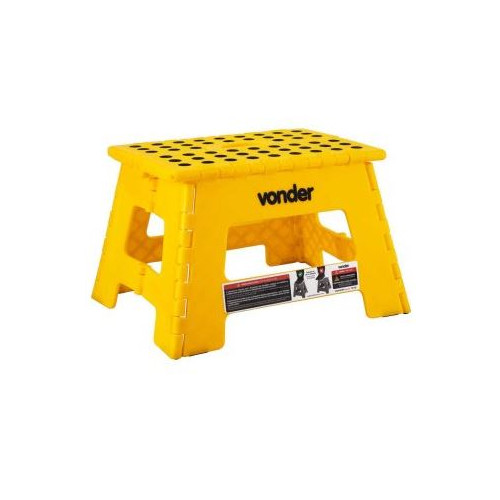 Banqueta Plástica Dobrável 220mm Amarela Vonder