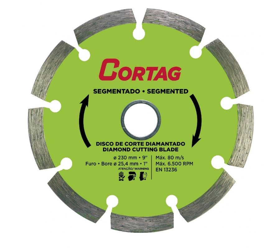 Disco de Corte Diamantado e Segmentado 230mm - Cortag