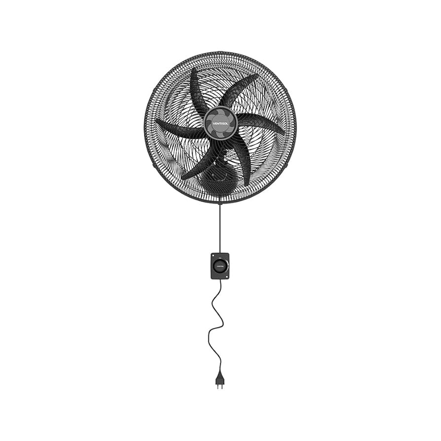 Ventilador Osc Parede Monta Facil 50cm 6p Preto 220v Premium