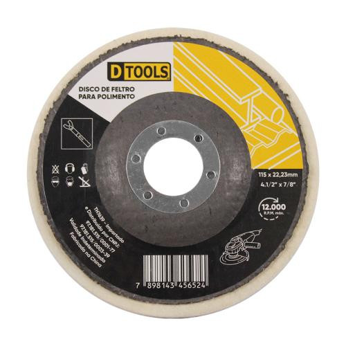 Disco Feltro Plano P/ Polim 115x22mm Dtools