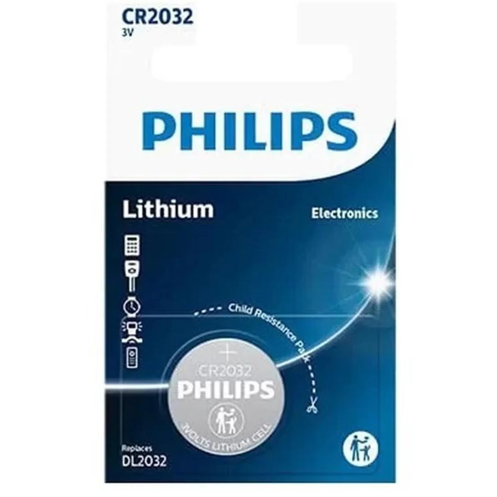 Bateria Philips do Tipo Moeda Cr2032 3v Lítio  Cr2032p5b/59 1 Unidade