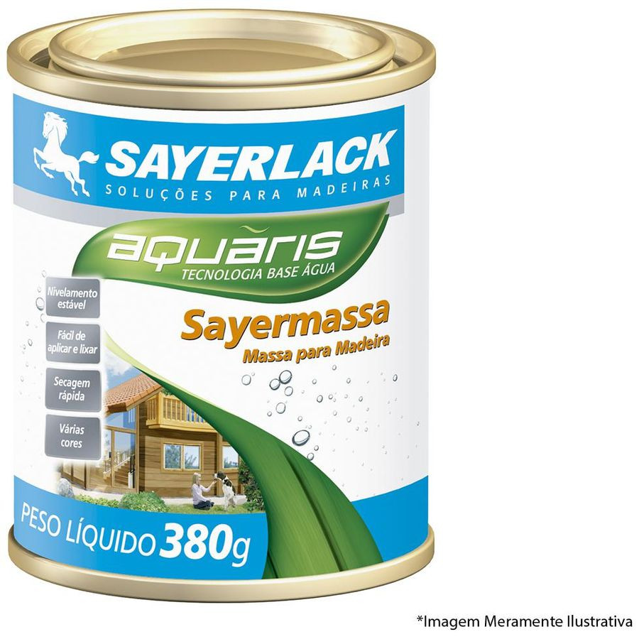 Massa para Madeira Base Agua Sayermassa 380g Branco