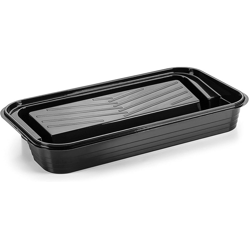 Bandeja Profissional para Garfo Duplo, Capacidade de 4,3 Litros, Cor Preta, Atlas.