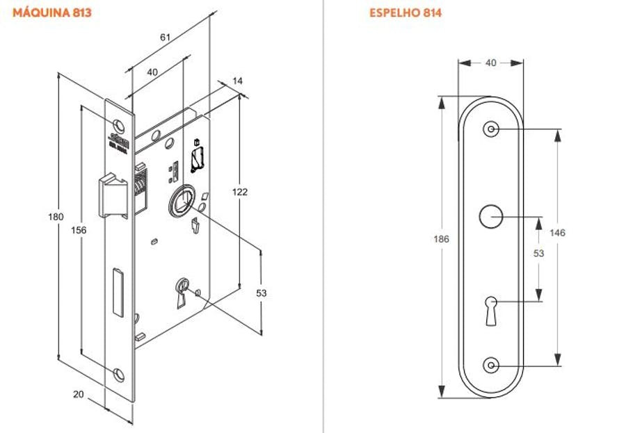 Fechadura Interna Carpi 814/33 Espelho Inox Polido 40mm - Stam