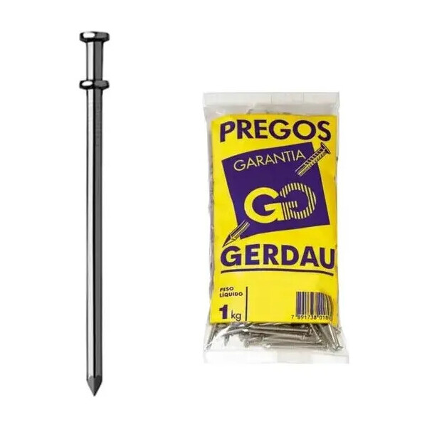 Prego Cabeça Dupla 18x30 - Gerdau 1kg