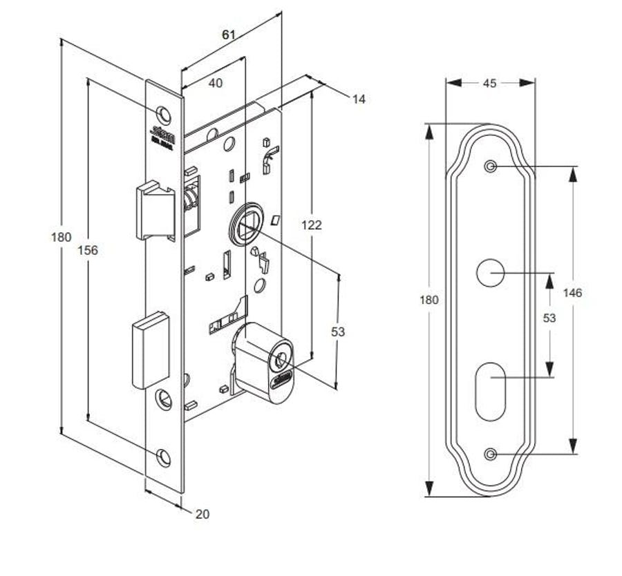 Fechadura Externa Fano 803/03 com Espelho Inox - Stam